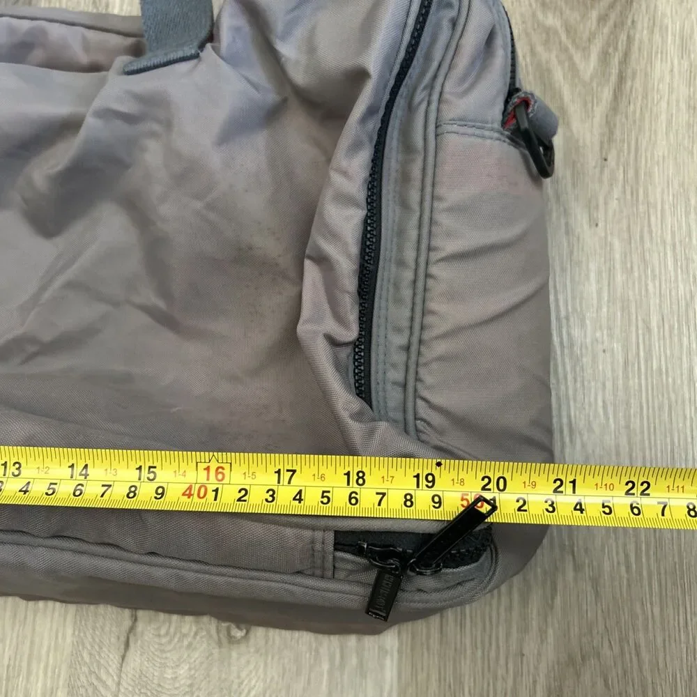 Members Only Duffle Bag Gray Messenger Y2K Straps Rainbow Tag 20x13x7 VTG READ